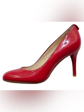 Michael Kors | Elegant Red Patent Genuine Leather Stiletto Heels with Flex Sole